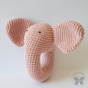 Elefánt csörgő - fáradt rózsaszín